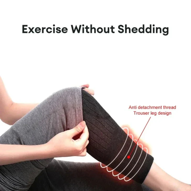 2 PCS Non-Slip Wool Knee & Leg Warmer with Strap Adjustable for Men & Women.